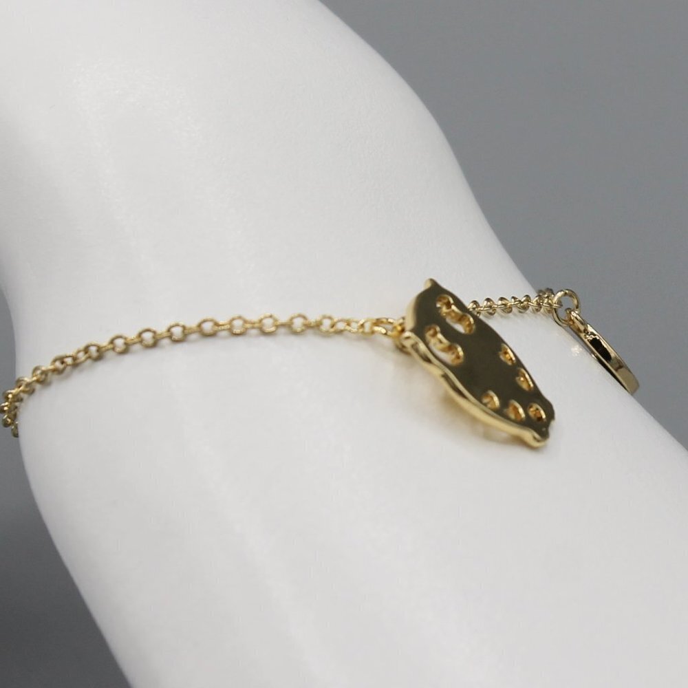Jewelry bracelet smart owl bird night sky yellow gold tone dainty adjustable - Picture 5 of 6